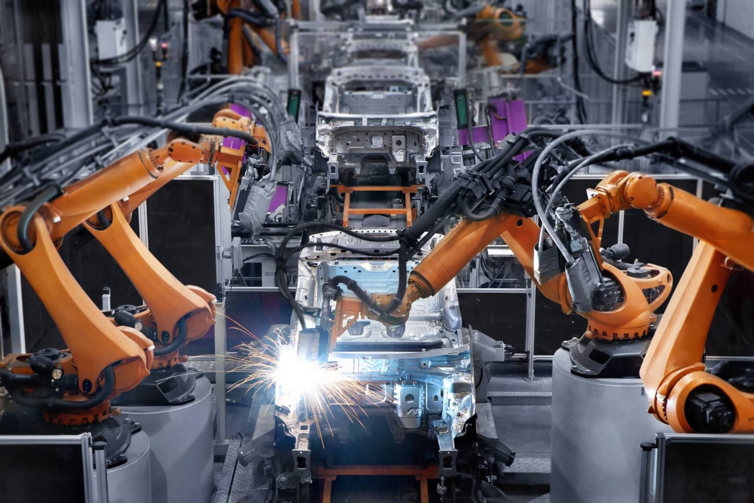 Robotic automotive production line